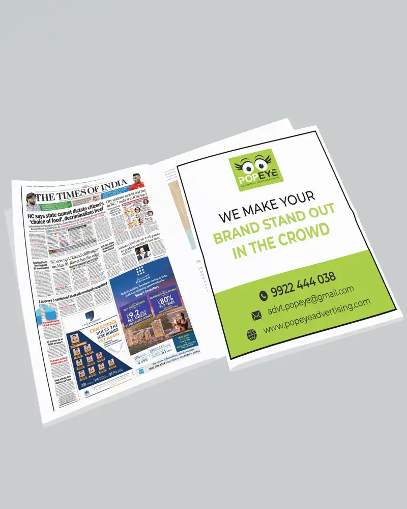 Newspaper pamphlet insert advertising